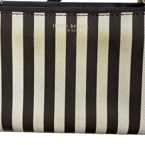 Henri Bendel 2 in 1 Centennial Stripe Wallet On A String / Black Crossbody Purse - Picture 11 of 16